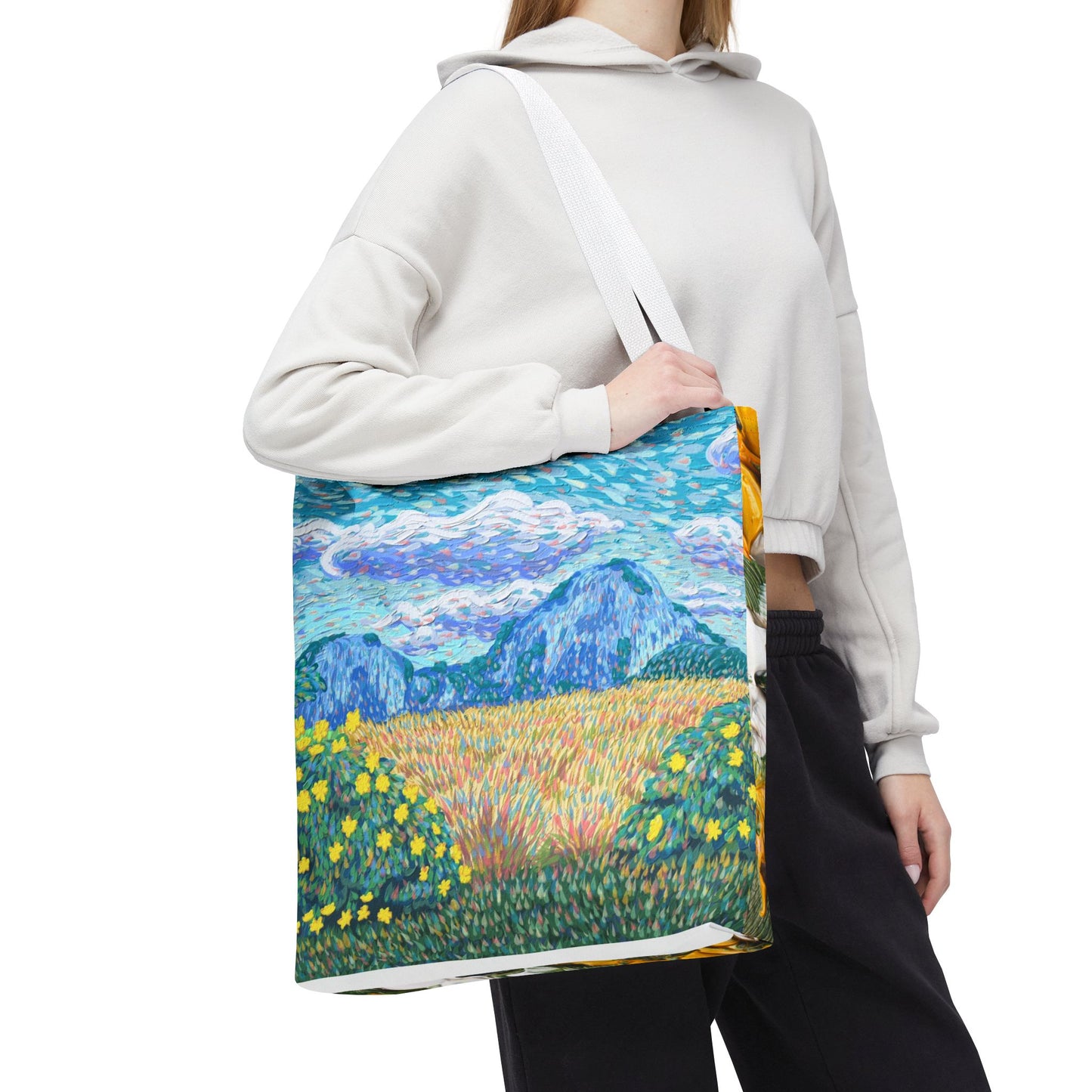 Nature-Inspired Tote Bag – Floral Canvas Shopper, Eco-Friendly Carryall, Unique Gift for Art Lovers, Birthdays & Mother’s Day