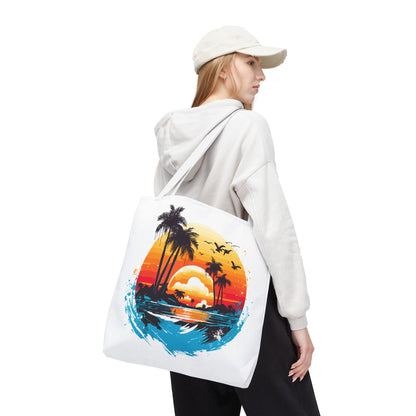Tropical Sunset Turtle Tote Bag – Eco-Friendly Beach Bag, Stylish Summer Carryall, Perfect Gift for Ocean & Sea Lovers