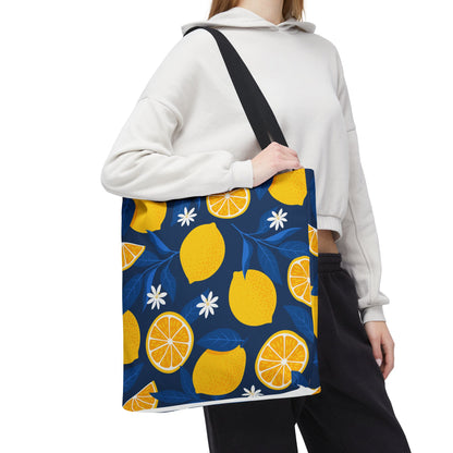 Lemon-Pattern Tote Bag – Eco-Friendly Summer Shopping Bag, Beach & Market Tote, Gift for Her