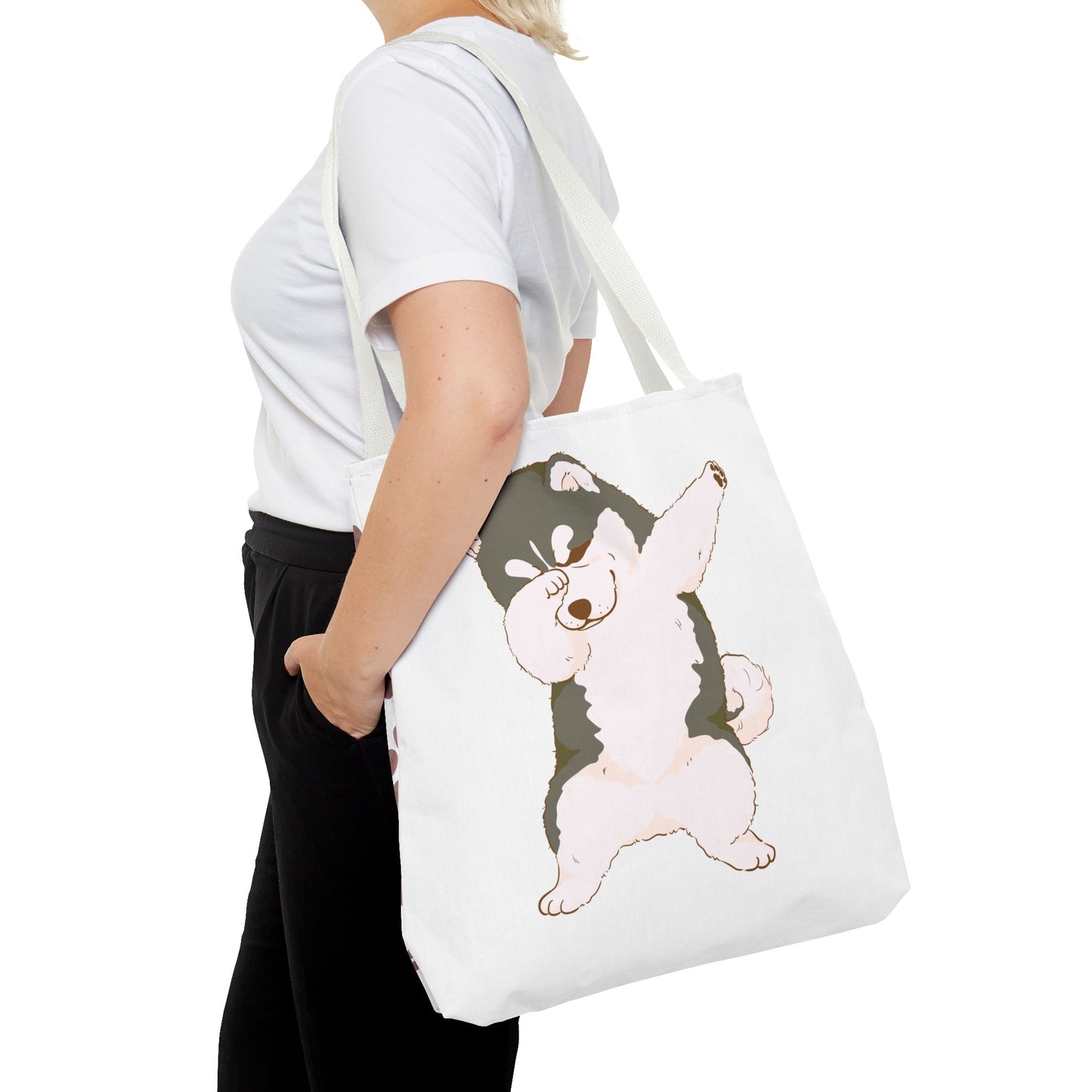 Cute Dog Tote Bag – Pet Lover Gift, Animal Print Canvas Shopping Bag, Eco-Friendly Carryall for Dog Owners & Everyday Use