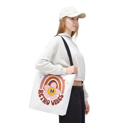 Retro Vibes Tote Bag – Boho Floral Summer Accessory