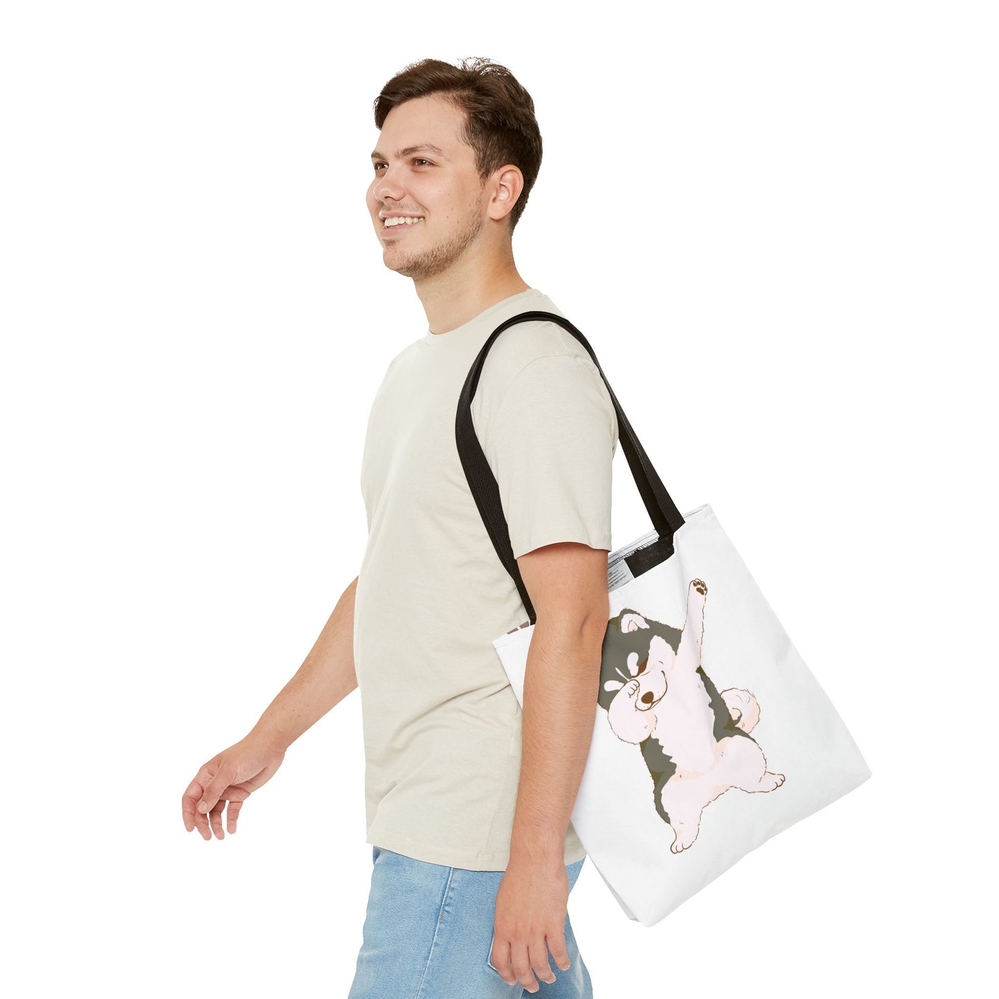 Cute Dog Tote Bag – Pet Lover Gift, Animal Print Canvas Shopping Bag, Eco-Friendly Carryall for Dog Owners & Everyday Use