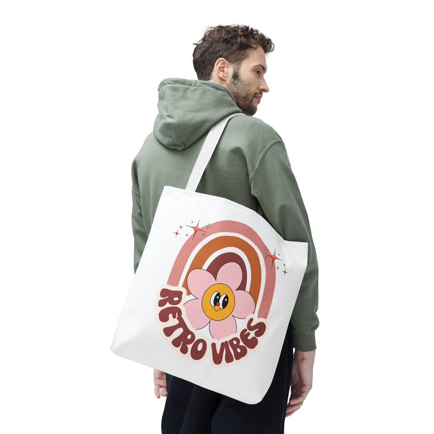 Retro Vibes Tote Bag – Boho Floral Summer Accessory