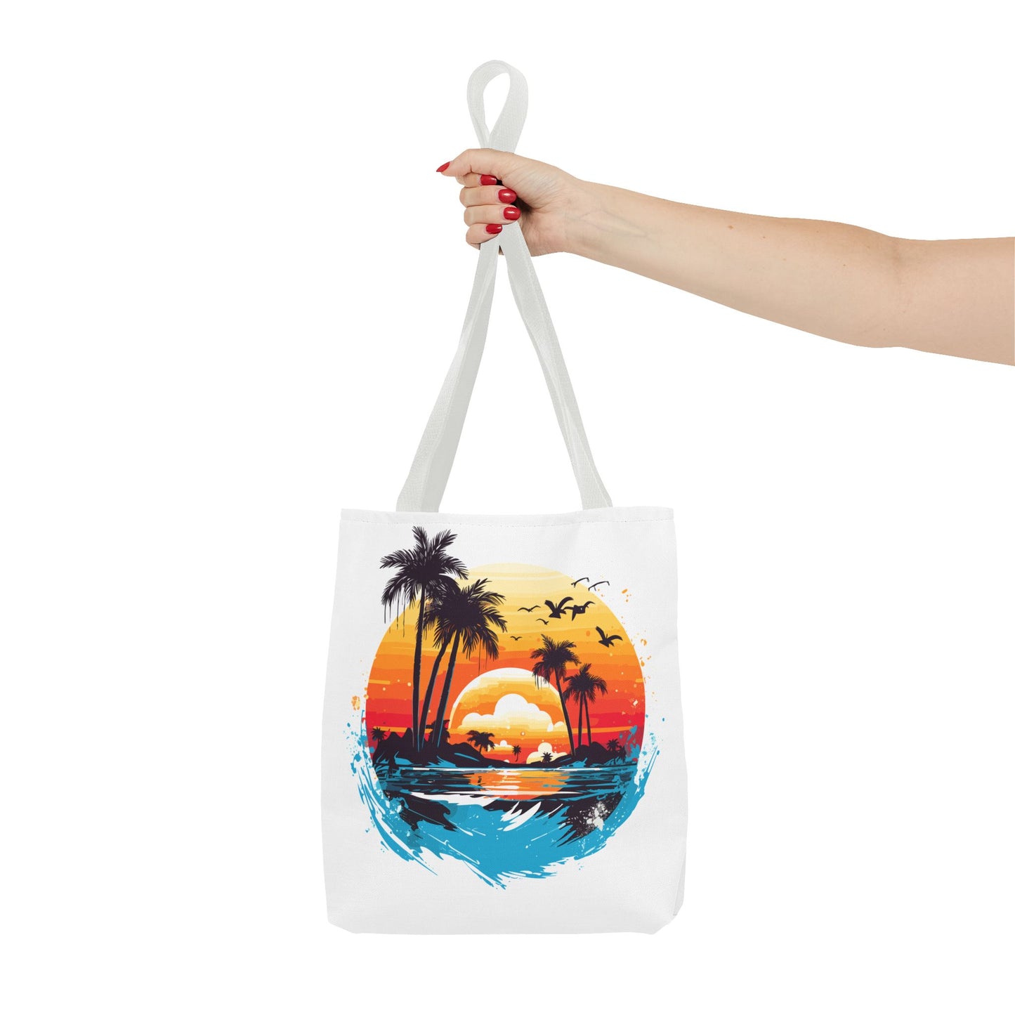 Tropical Sunset Turtle Tote Bag – Eco-Friendly Beach Bag, Stylish Summer Carryall, Perfect Gift for Ocean & Sea Lovers