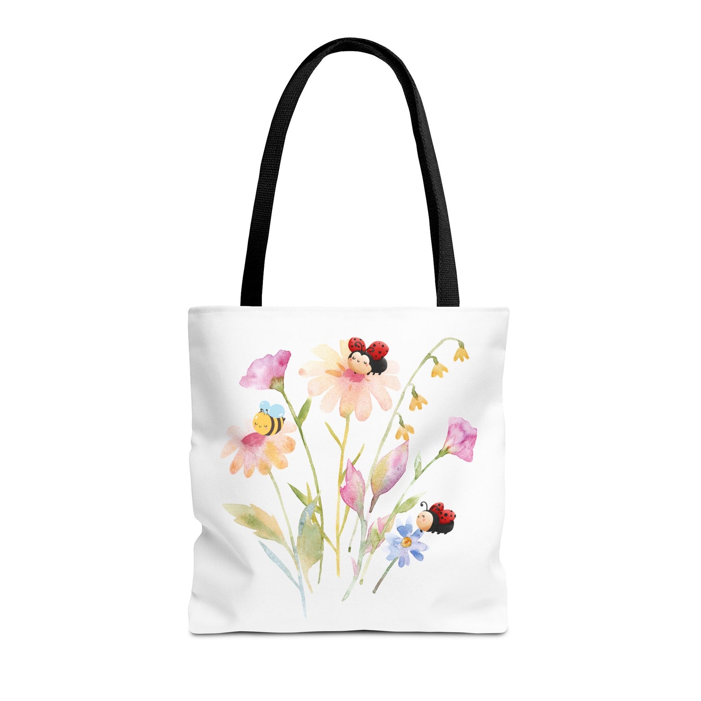 Floral Tote Bag with Bees – Eco-Friendly Reusable Grocery Gift