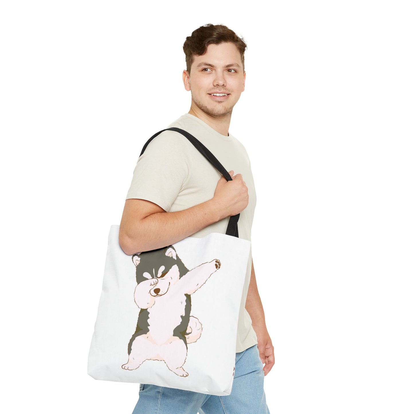 Cute Dog Tote Bag – Pet Lover Gift, Animal Print Canvas Shopping Bag, Eco-Friendly Carryall for Dog Owners & Everyday Use