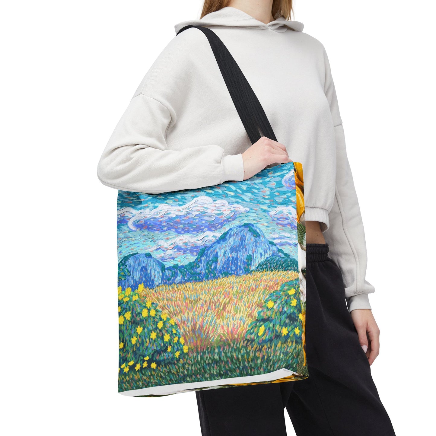 Nature-Inspired Tote Bag – Floral Canvas Shopper, Eco-Friendly Carryall, Unique Gift for Art Lovers, Birthdays & Mother’s Day