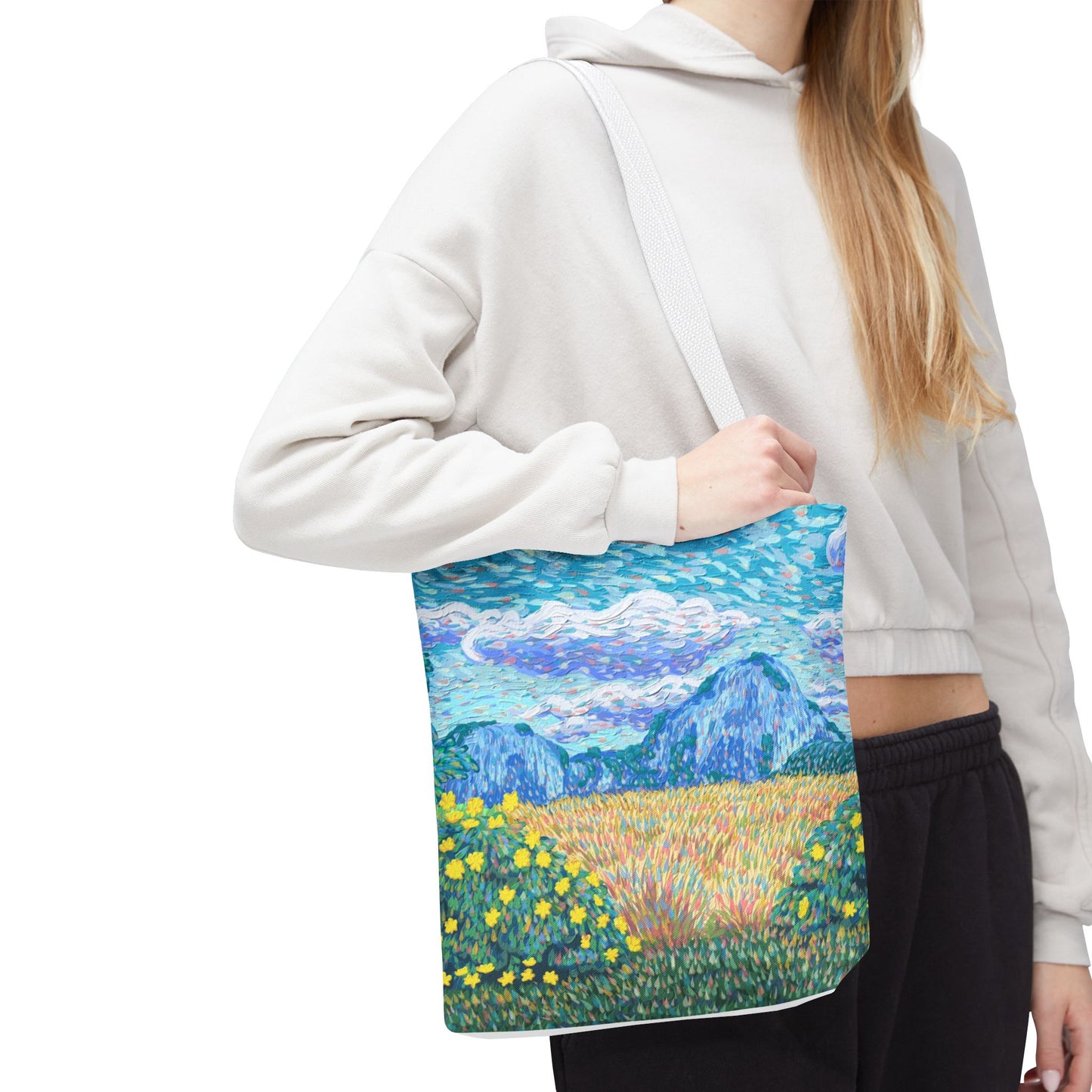 Nature-Inspired Tote Bag – Floral Canvas Shopper, Eco-Friendly Carryall, Unique Gift for Art Lovers, Birthdays & Mother’s Day