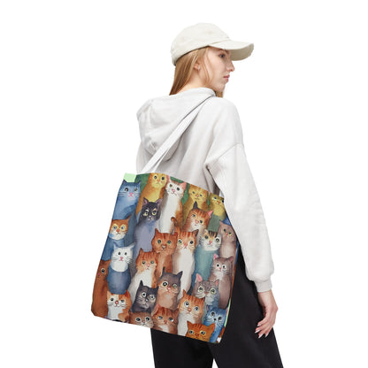 Cat Lovers Tote Bag – All-Over Print with Cute Cat Art, Unique Pet Lover Gift, Stylish Eco-Friendly Shopping Bag