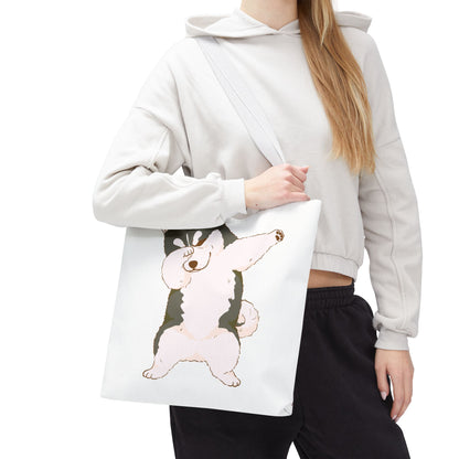 Cute Dog Tote Bag – Pet Lover Gift, Animal Print Canvas Shopping Bag, Eco-Friendly Carryall for Dog Owners & Everyday Use