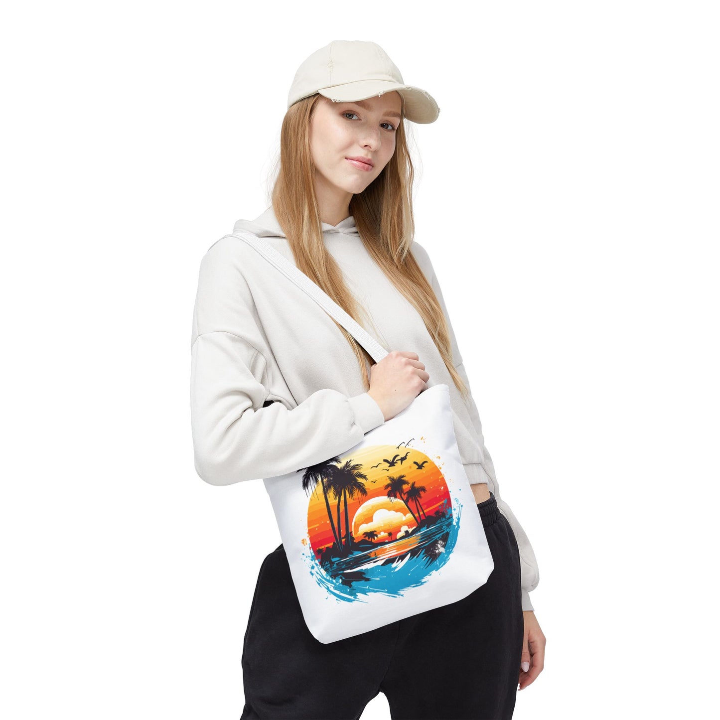 Tropical Sunset Turtle Tote Bag – Eco-Friendly Beach Bag, Stylish Summer Carryall, Perfect Gift for Ocean & Sea Lovers