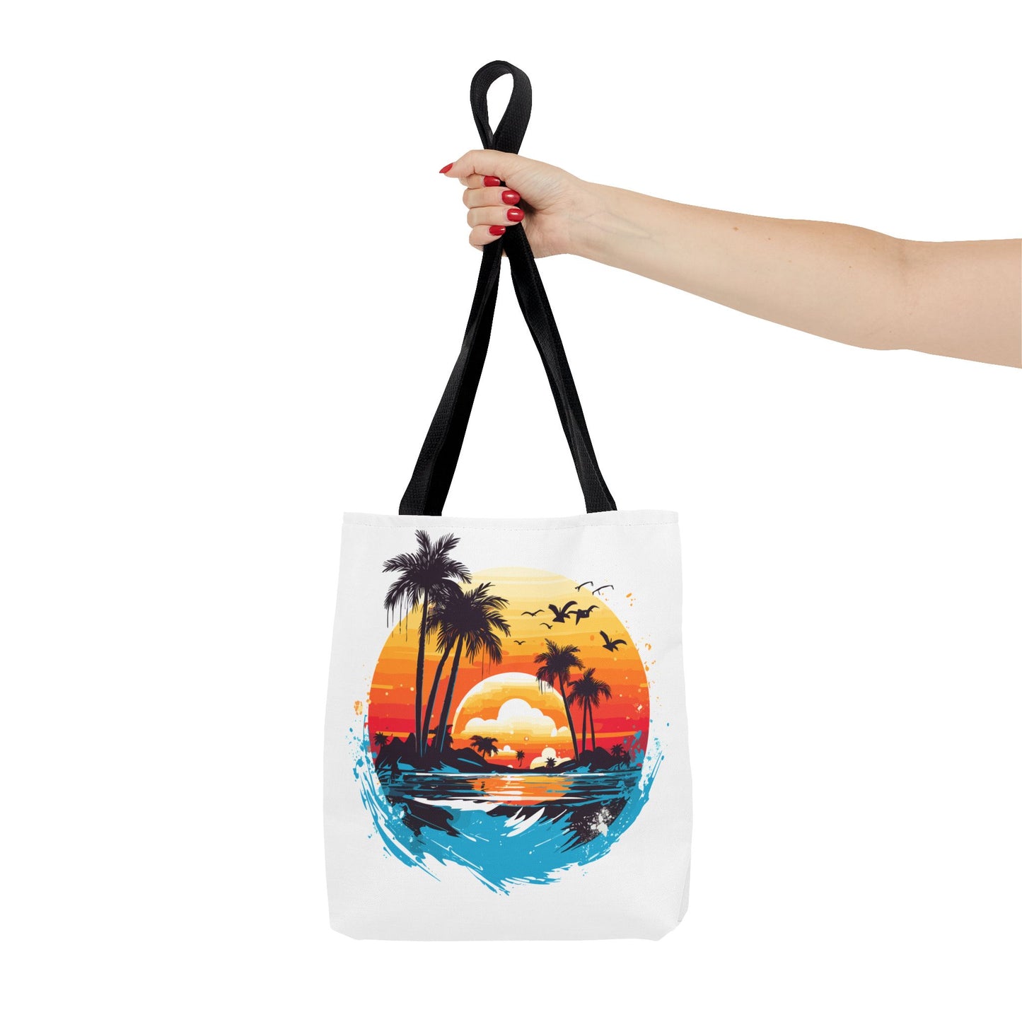 Tropical Sunset Turtle Tote Bag – Eco-Friendly Beach Bag, Stylish Summer Carryall, Perfect Gift for Ocean & Sea Lovers