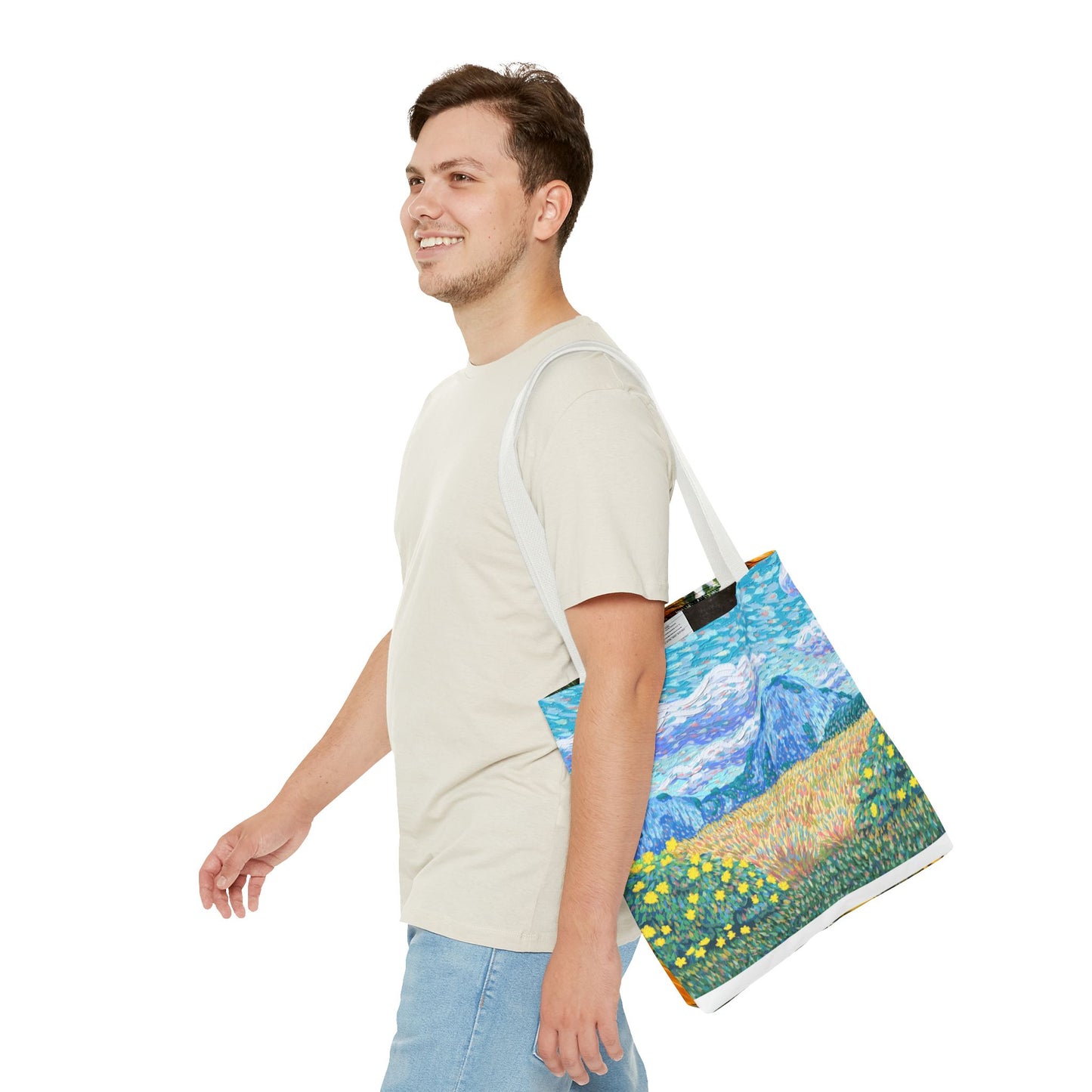 Nature-Inspired Tote Bag – Floral Canvas Shopper, Eco-Friendly Carryall, Unique Gift for Art Lovers, Birthdays & Mother’s Day