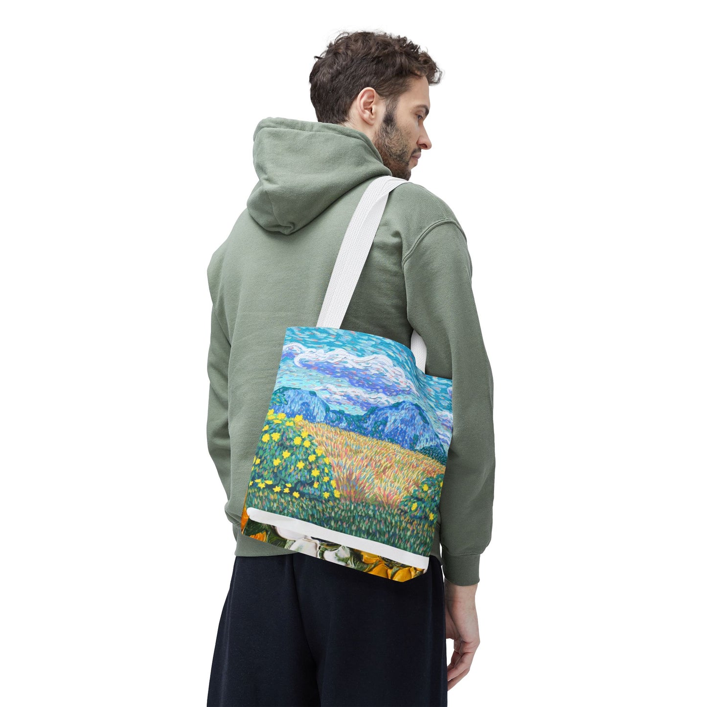 Nature-Inspired Tote Bag – Floral Canvas Shopper, Eco-Friendly Carryall, Unique Gift for Art Lovers, Birthdays & Mother’s Day