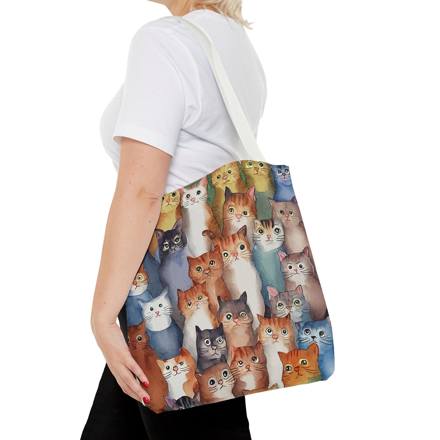 Cat Lovers Tote Bag – All-Over Print with Cute Cat Art, Unique Pet Lover Gift, Stylish Eco-Friendly Shopping Bag