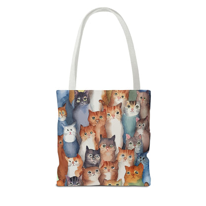 Cat Lovers Tote Bag – All-Over Print with Cute Cat Art, Unique Pet Lover Gift, Stylish Eco-Friendly Shopping Bag