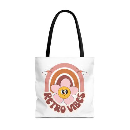 Retro Vibes Tote Bag – Boho Floral Summer Accessory