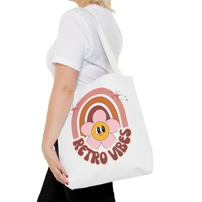 Retro Vibes Tote Bag – Boho Floral Summer Accessory
