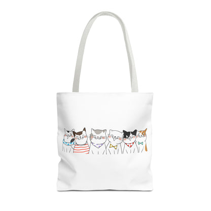 Cat-Themed Tote Bag – Cute Floral Cat Bag, Kawaii Gift for Cat Lovers, Eco-Friendly Canvas Shopping Bag