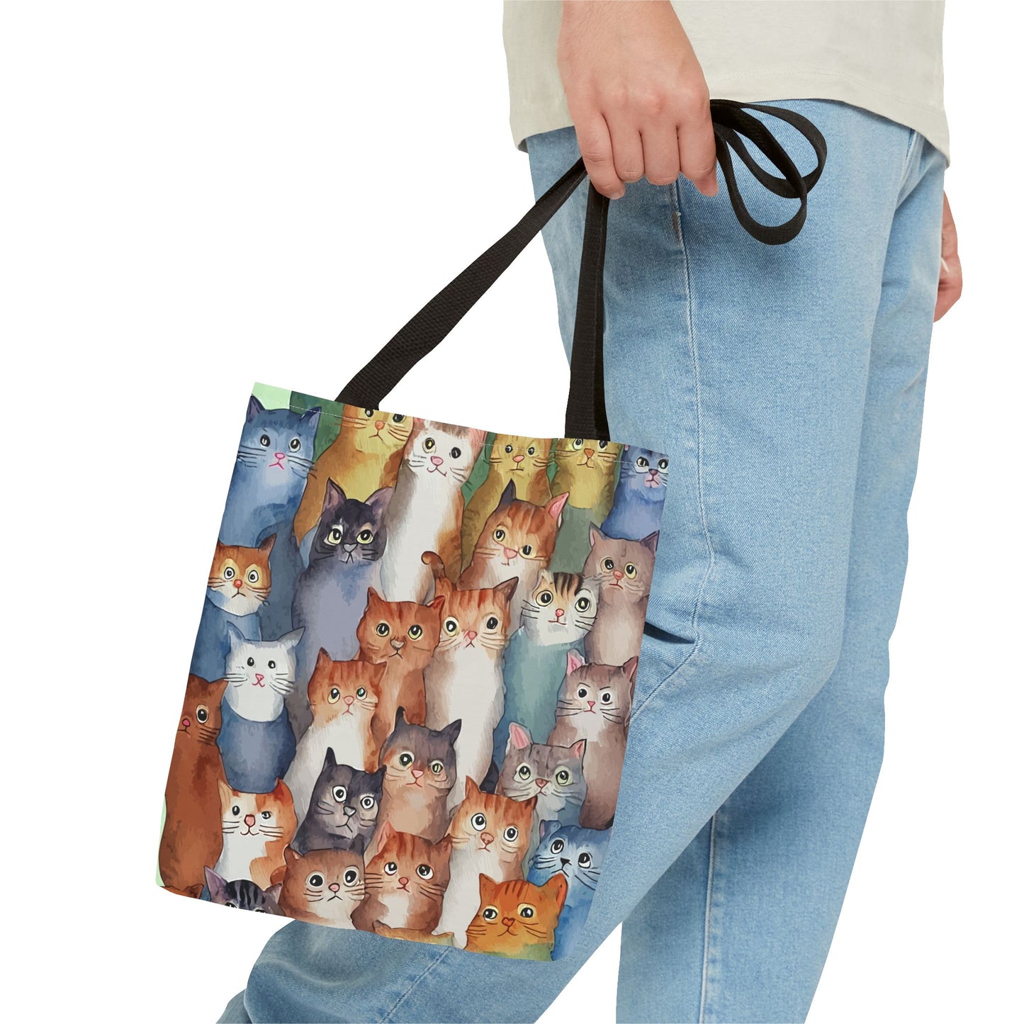 Cat Lovers Tote Bag – All-Over Print with Cute Cat Art, Unique Pet Lover Gift, Stylish Eco-Friendly Shopping Bag