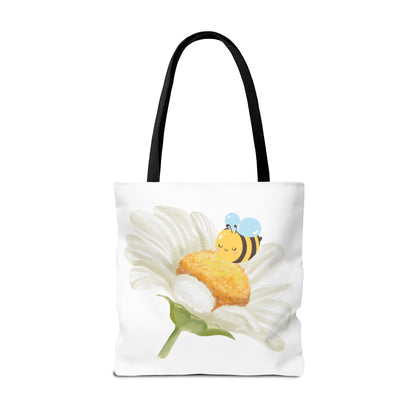 Floral Tote Bag with Bees – Eco-Friendly Reusable Grocery Gift
