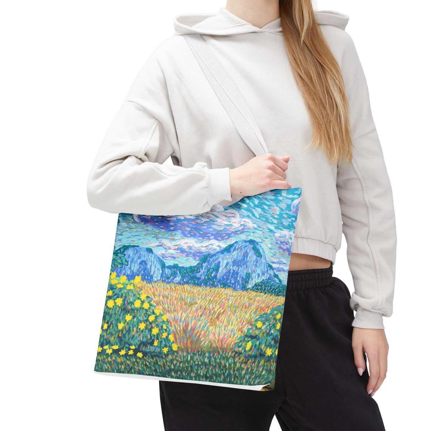 Nature-Inspired Tote Bag – Floral Canvas Shopper, Eco-Friendly Carryall, Unique Gift for Art Lovers, Birthdays & Mother’s Day