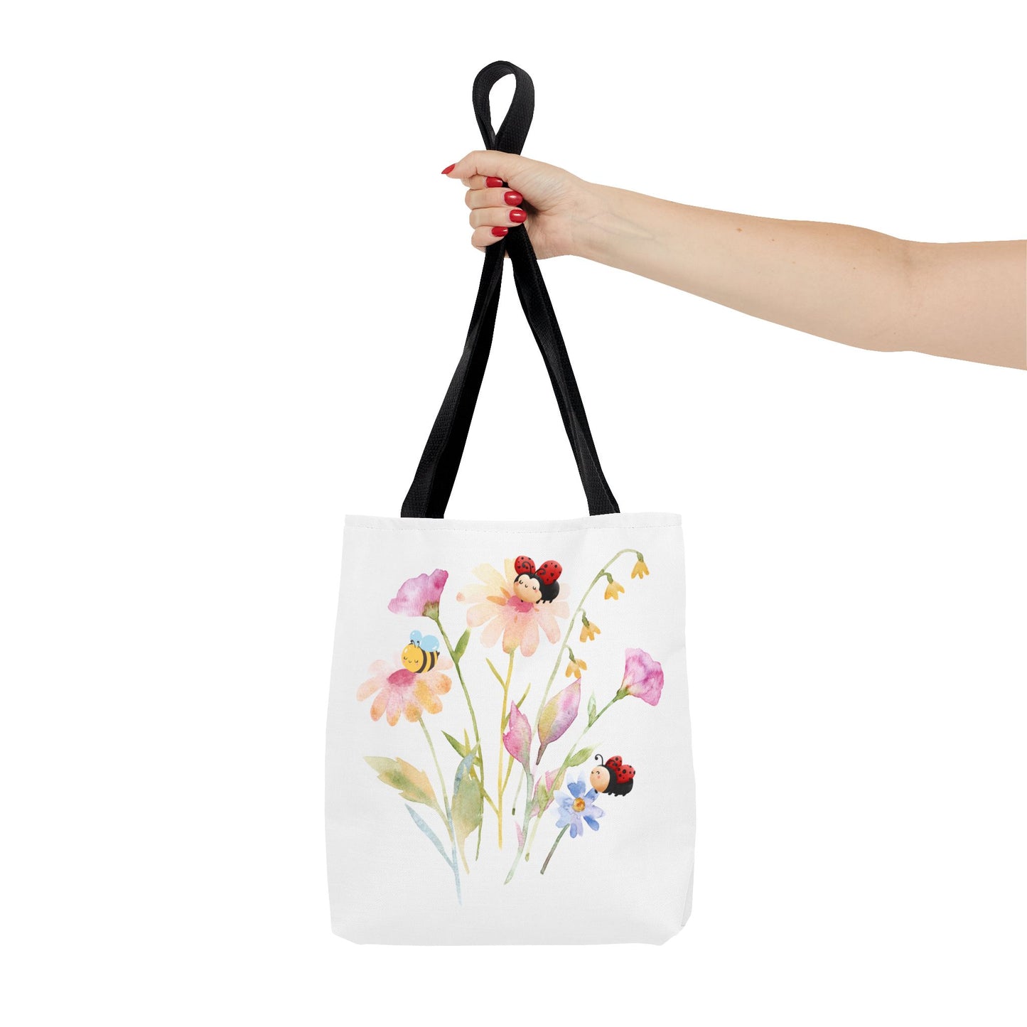 Floral Tote Bag with Bees – Eco-Friendly Reusable Grocery Gift